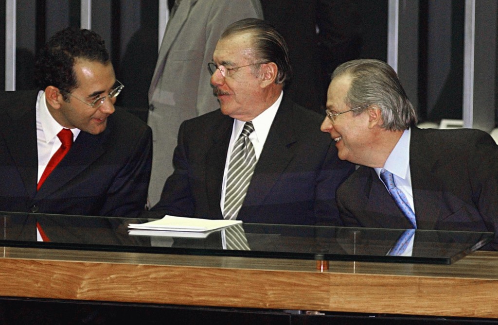 Sarney e mensaleiros José Dirceu e Cunha