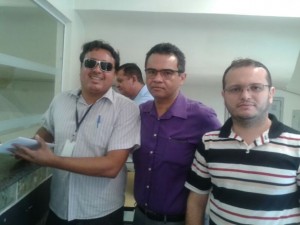 O Oficial de Justiça Darlan Ribeiro com os diretores do Sindjus-MA na sede da Procuradoria Geral de Justiça do Maranhão - PGJ.