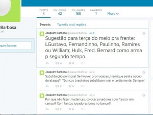 Joaquim Barbosa criou perfil em rede social no dia 4 de julho e comenta sobre jogos da Seleção na Copa. (Foto: Reprodução)